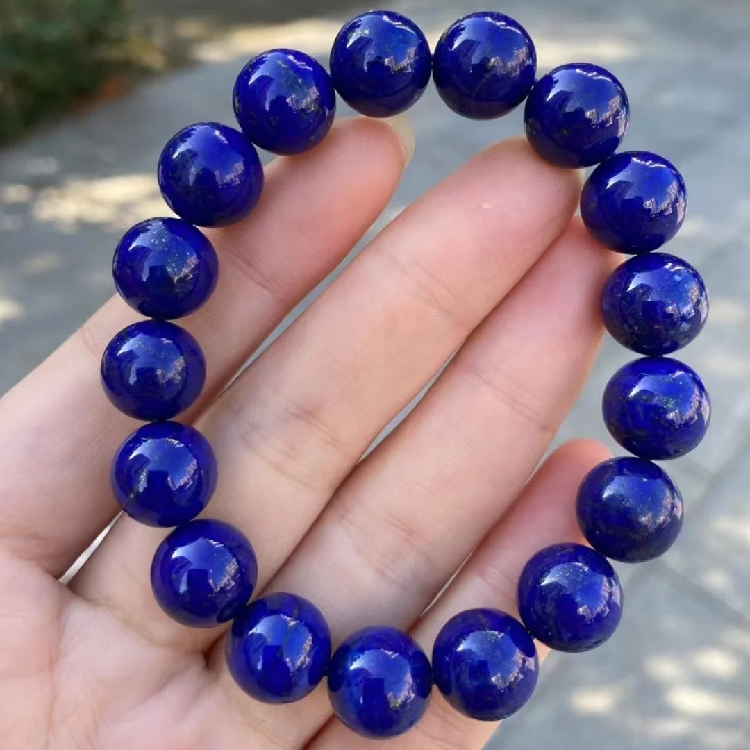 Natural Lapis Lazuli Blue Gemstone Women Men Bracelet 12.7mm Round Beads Men Jewelry Genuine AAAAA