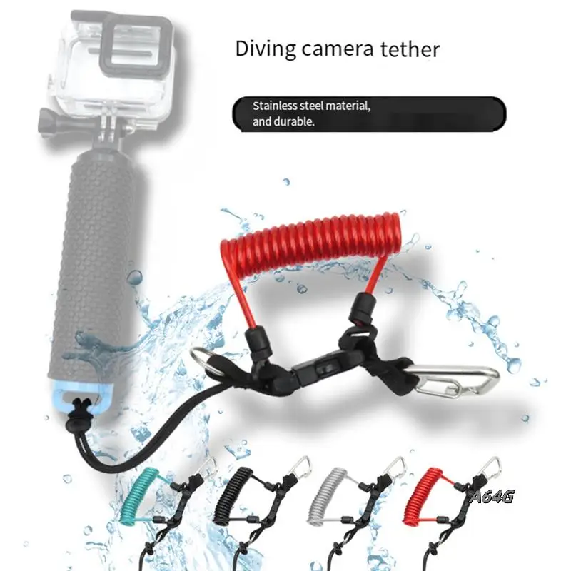 

4 шт., пружины для подводного плавания, спиральный ремешок для камеры с кольцевым кольцом для подводного корпуса, фонарик, фонарик