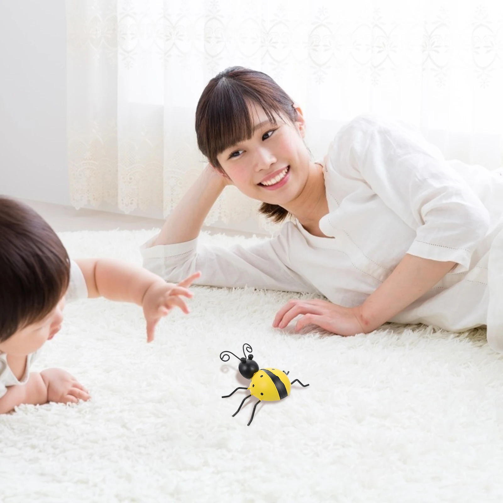 

3pc Adorable Ladybug Garden Decor Statues Iron Yard Decorations Waterproof Outdoor Lawn Ornaments Backyard Pond for Wedding