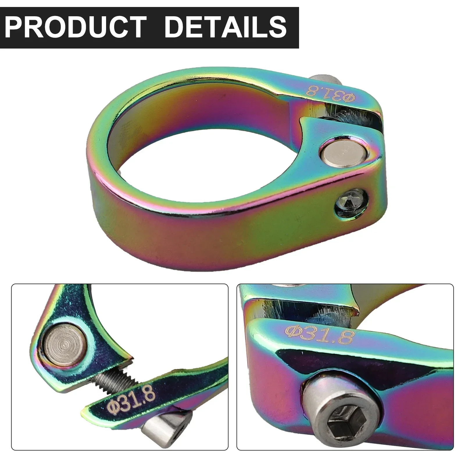 TANKE MTB Road Bike Aluminum Alloy Seat Post Clamp 31.8/34.9mmMTB Seat Post Clamp Addle Seat Tube Clamp Cycling Accessories