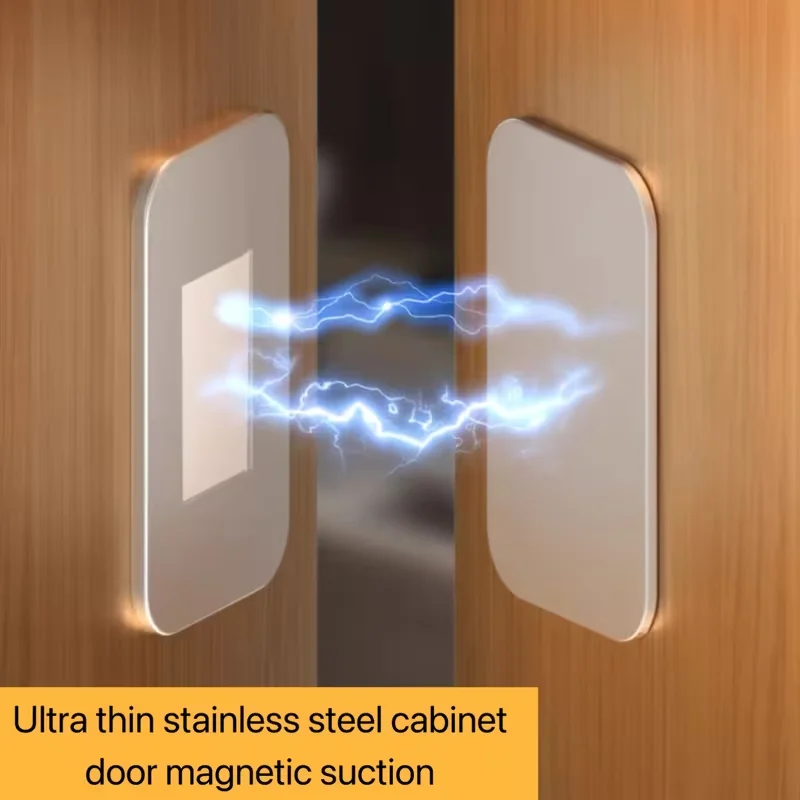 10 stainless steel ultra-thin strong magnetic cabinet door covers, which can be installed on the cabinet doors