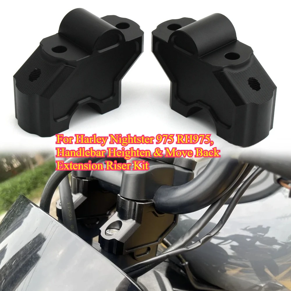 Motorcycle Handlebar Riser Pullback Block For Harley Nightster 975 RH975, Handlebar Heighten & Move Back Extension Riser Kit
