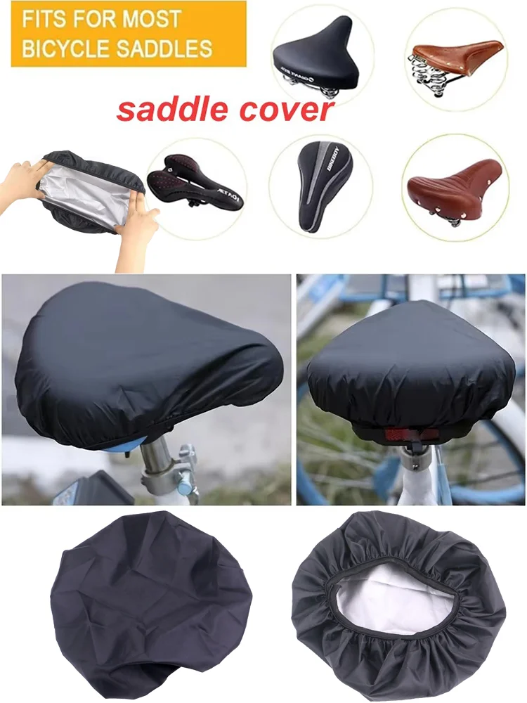 AliExpress NONE Bike Saddle Cover Bicycle Seat Cover Stretch Elastic Black Waterproof Bike Seat Cover Reusable Bicycle Accessories