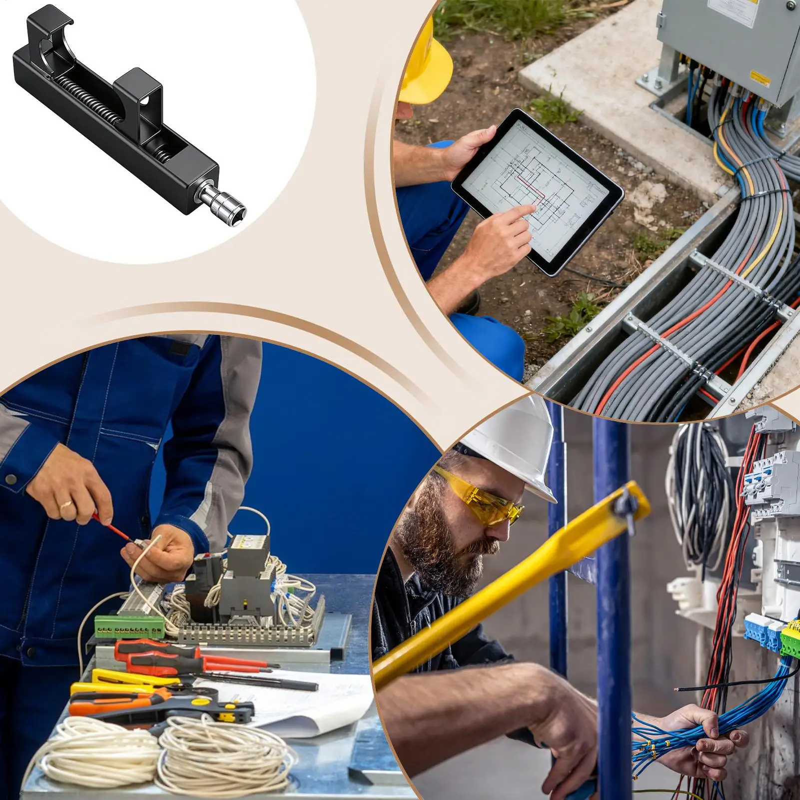 

Кабельный зажим Проволочный зажим для электриков Профессиональный натяжитель Экономия труда Крепление для тяжелых условий эксплуатации для системы сетевой безопасности