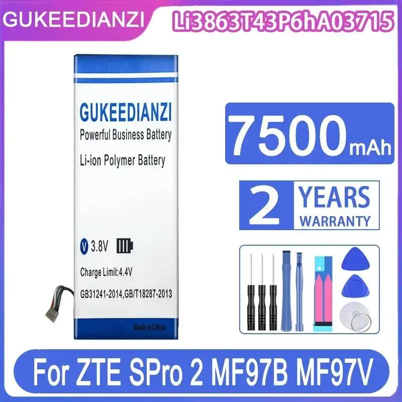 

Аккумулятор для мобильного телефона Li3863T43P6hA03715 7500 мАч для ZTE S Pro 2 II ZKB2A MF97 MF97B MF97V MF97G MF97W MF97E