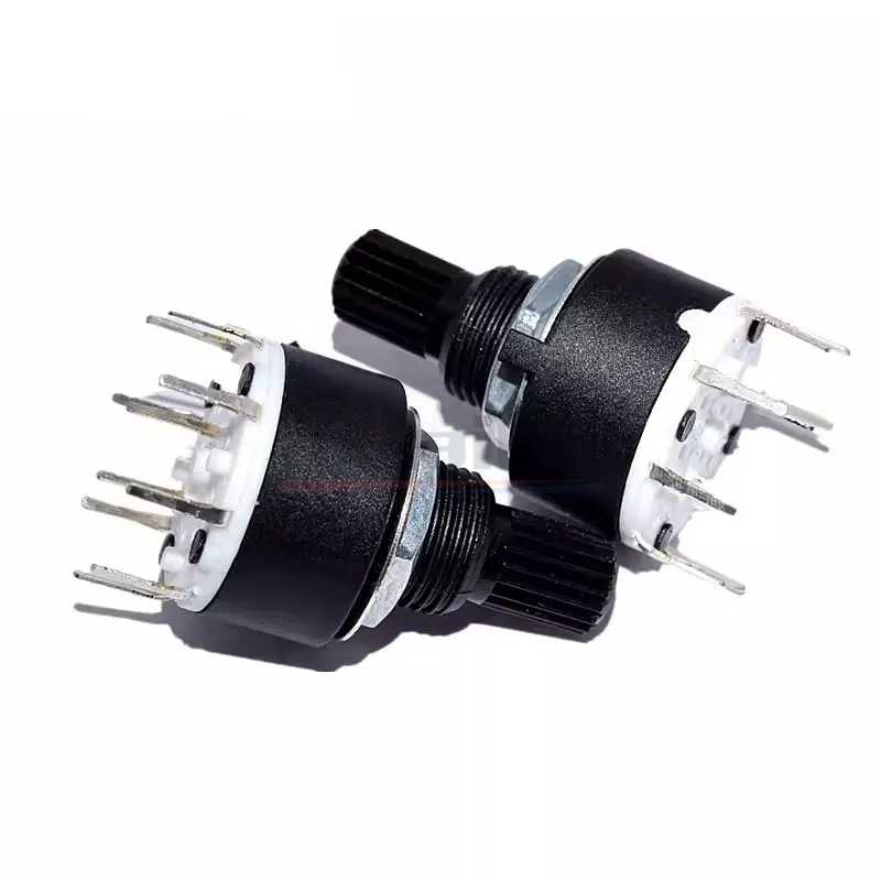 2PCS SR16 RS16 Diameter 16mm Rotary Band Switch 2 Pole 3 4 Position 1 Pole 5 6 8 Position Handle Length 15MM Plastic