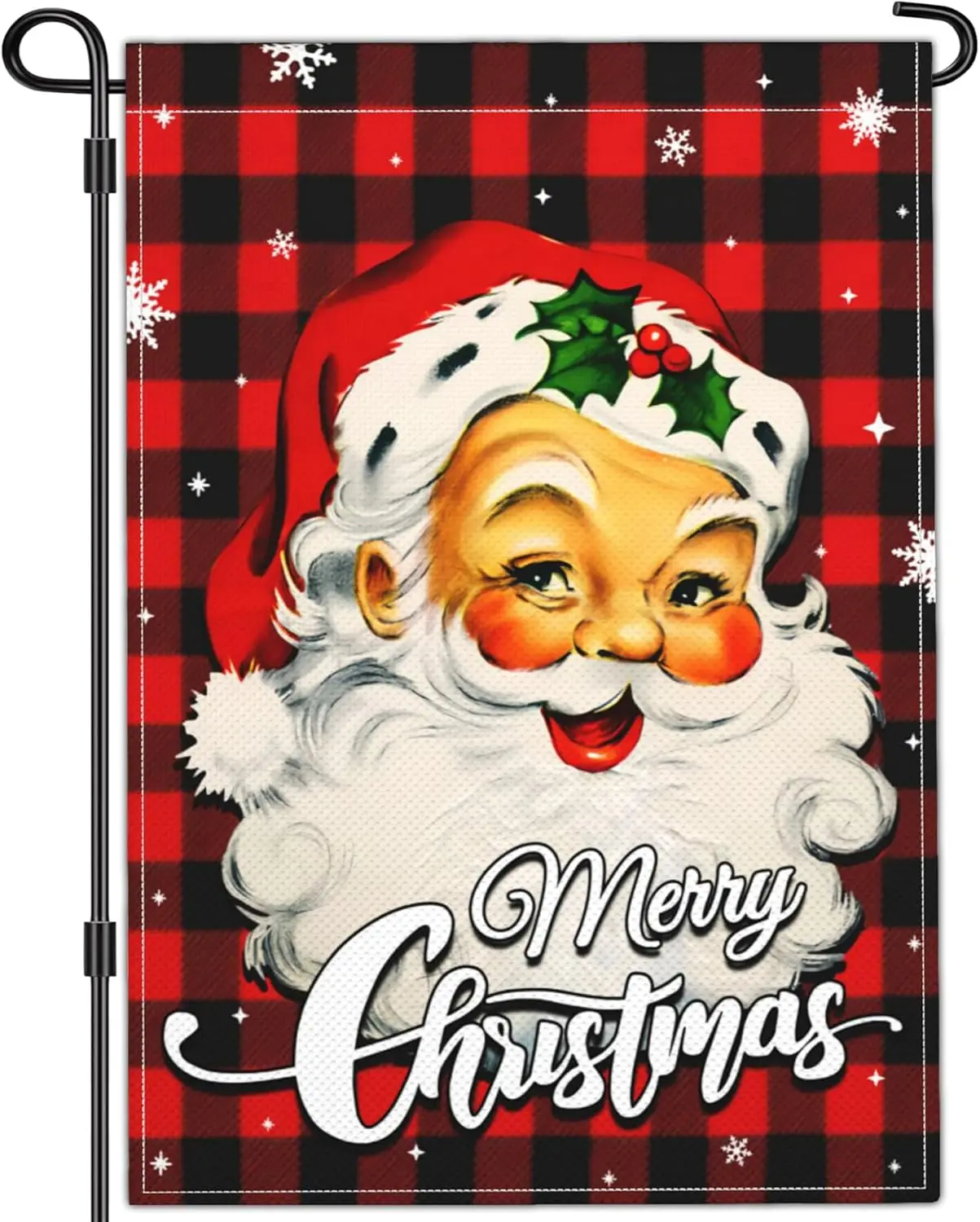 Merry Christmas Garden Flag Santa Claus Xmas Winter Garden Flags for Outside 12x18 Double Sided Christmas Vacation Outdoor D zzo