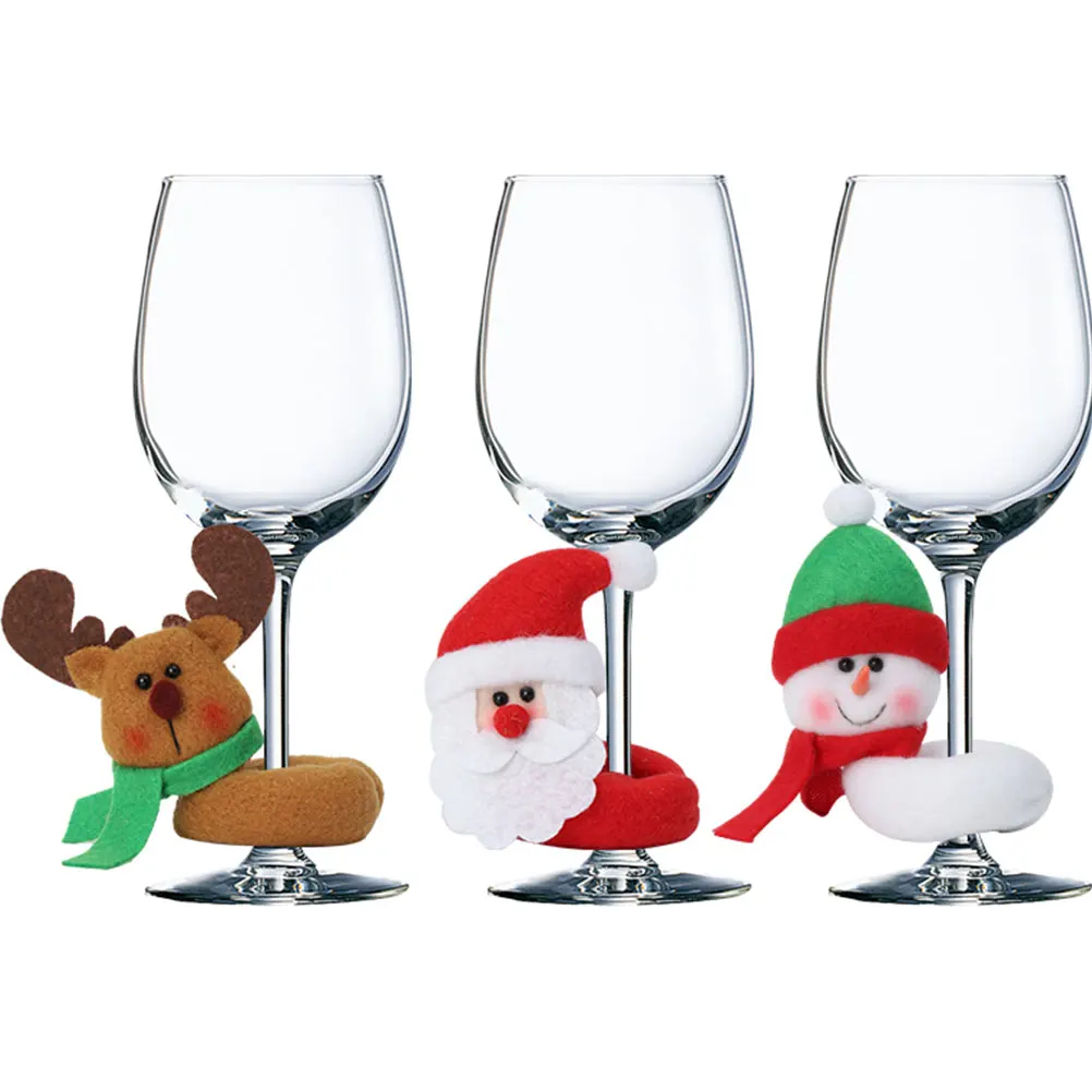 

3Pcs Charms Markers for Wine Glasses Holiday Glass Identifier Reusable Cup Tag Christmas Decoration Party Drink Label Set