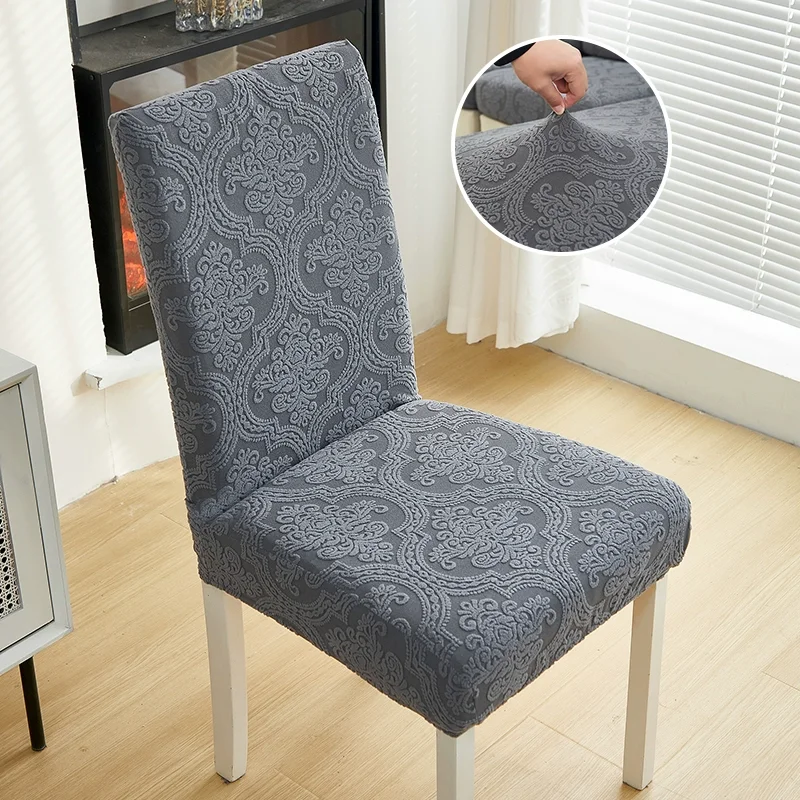 1/4pcs Dining Chair Covers Jacquard Stretch Chairs Cover European Style Light Luxury Seat Slipcovers for Wedding Kitchen Home