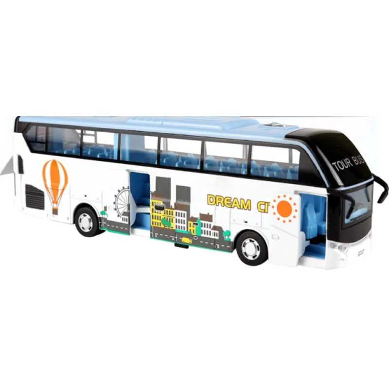 

School Bus Toys Cars Die Cast Plastic Little Cars City Bus With Sound And Light Up Friction Powered Cars Play Toys Gift For Kids