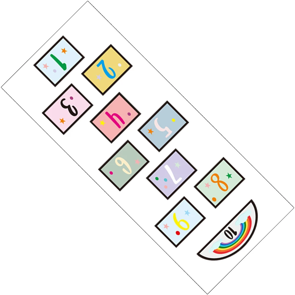 

Digital Hopscotch Floor Stickers Kids Game Decals Bedroom Living Nursery Playroom Educational Fun Decor Gross Motor Toys Number