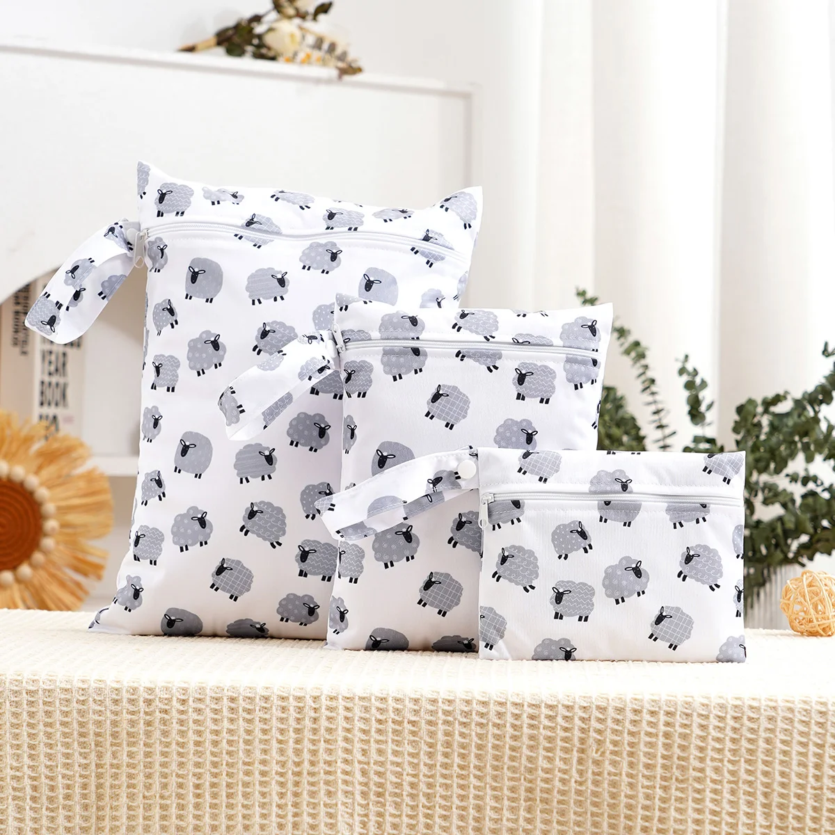 

Elinfant 3 шт. водонепроницаемая сумка для подгузников портативная влажная и сухая сумка легкая многофункциональная сумка для хранения