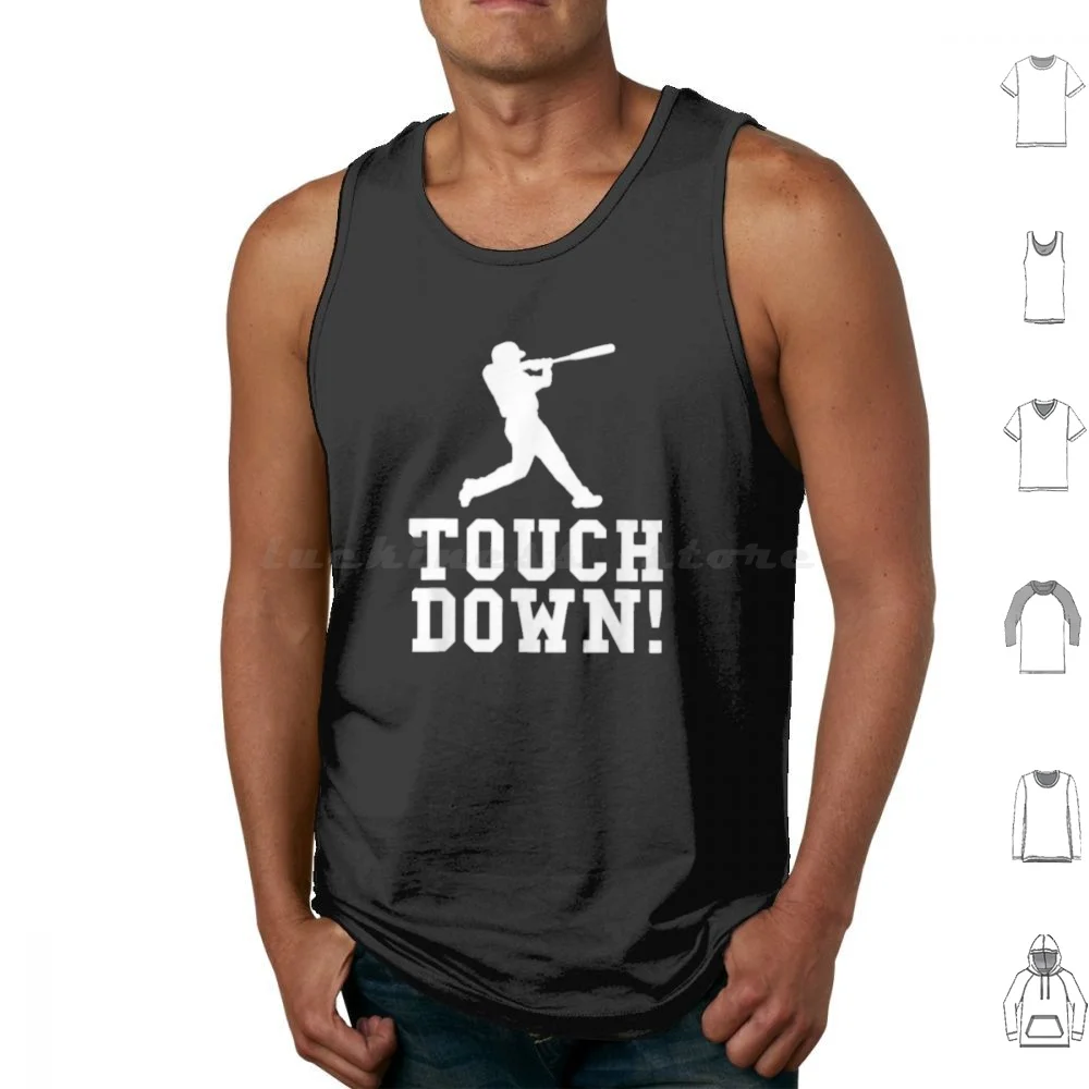 Baseball-Touch Down! Tank Tops Print Cotton Touch Down Sports Baseball Football Sports Fan Christmas Funny