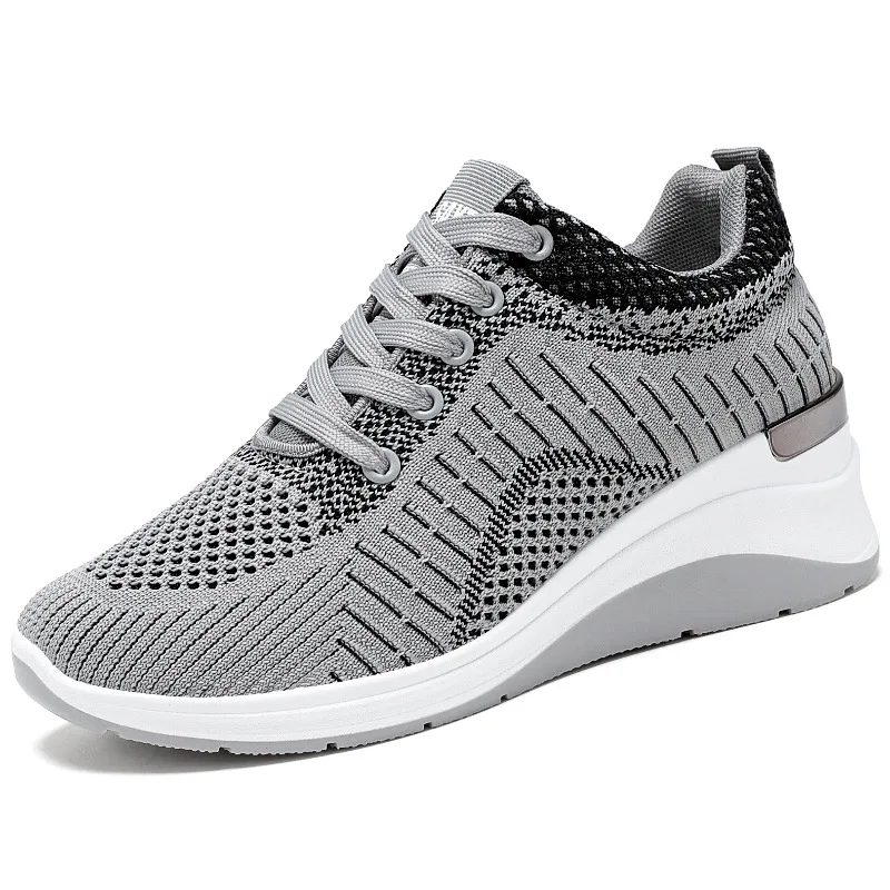 Female Casual Shoes Thick Sole Platform Women Leisure Shoes Knitted Breathable Sneakers Ladies Fashion Sport Shoe Girls Footwear