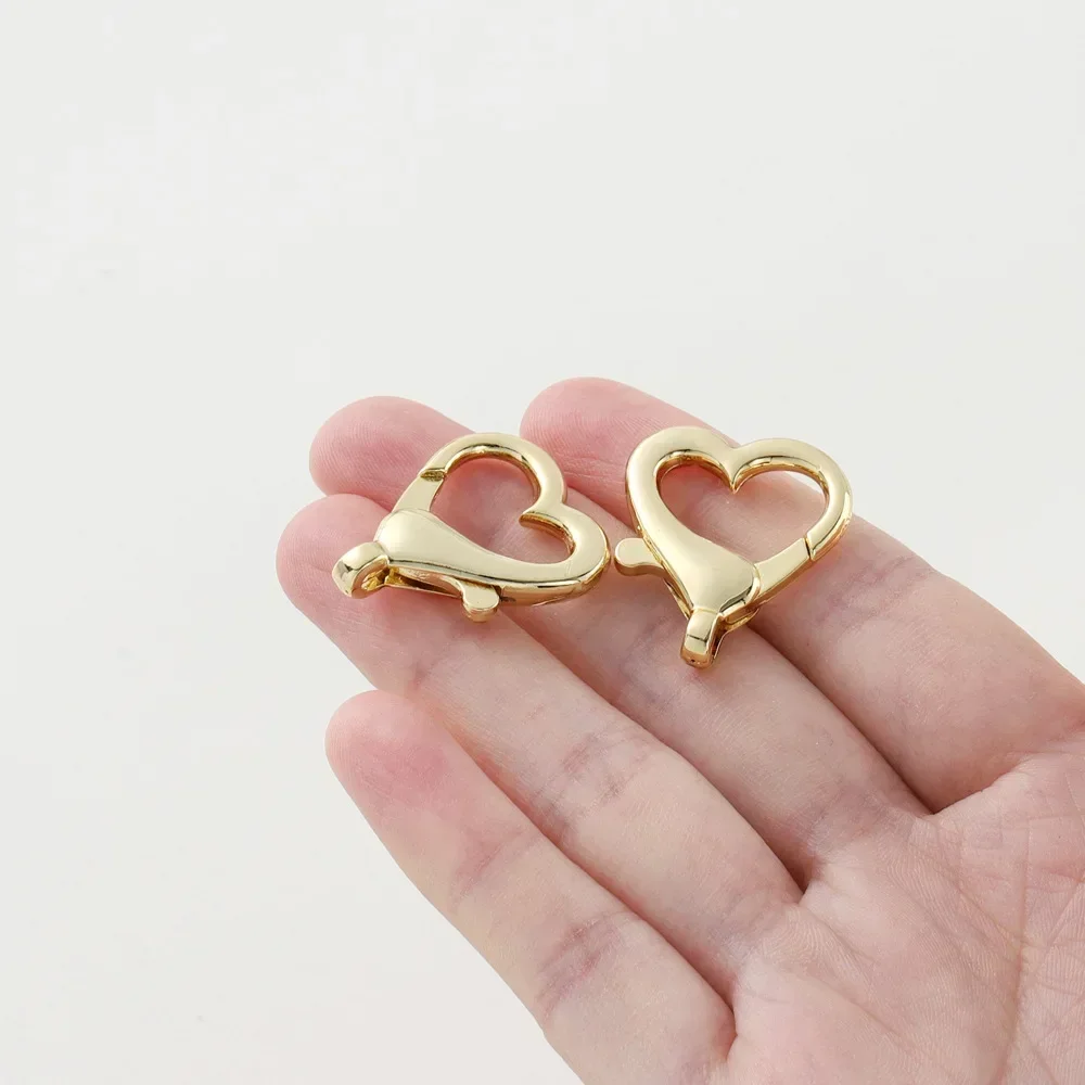 5pcs Heart Shape Rotation Lobster Alloy Spring Buckle Clasps Key Ring Holder Hook Carabiner for DIY Jewelry Making