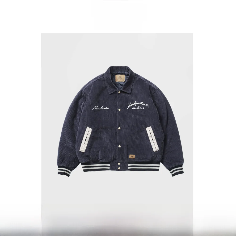 

Вельветовая верхняя одежда Humans Mades Baseball Jaet, свободная длинная све, молодежное трендовое повседневное пальто на весну, осень и зиму