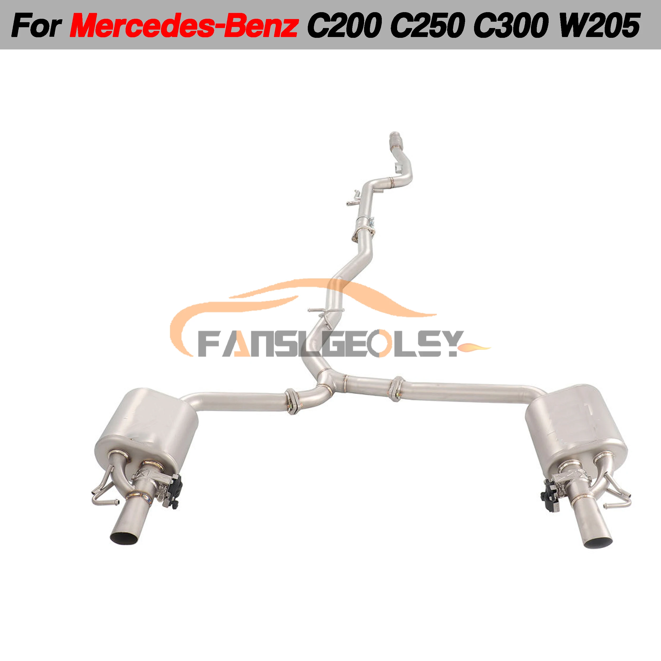 

For Mercedes-benz C200 C250 C300 W205 Steel Catback Performance Exhaust System Valve With Muffler Tuning exhaust assembly