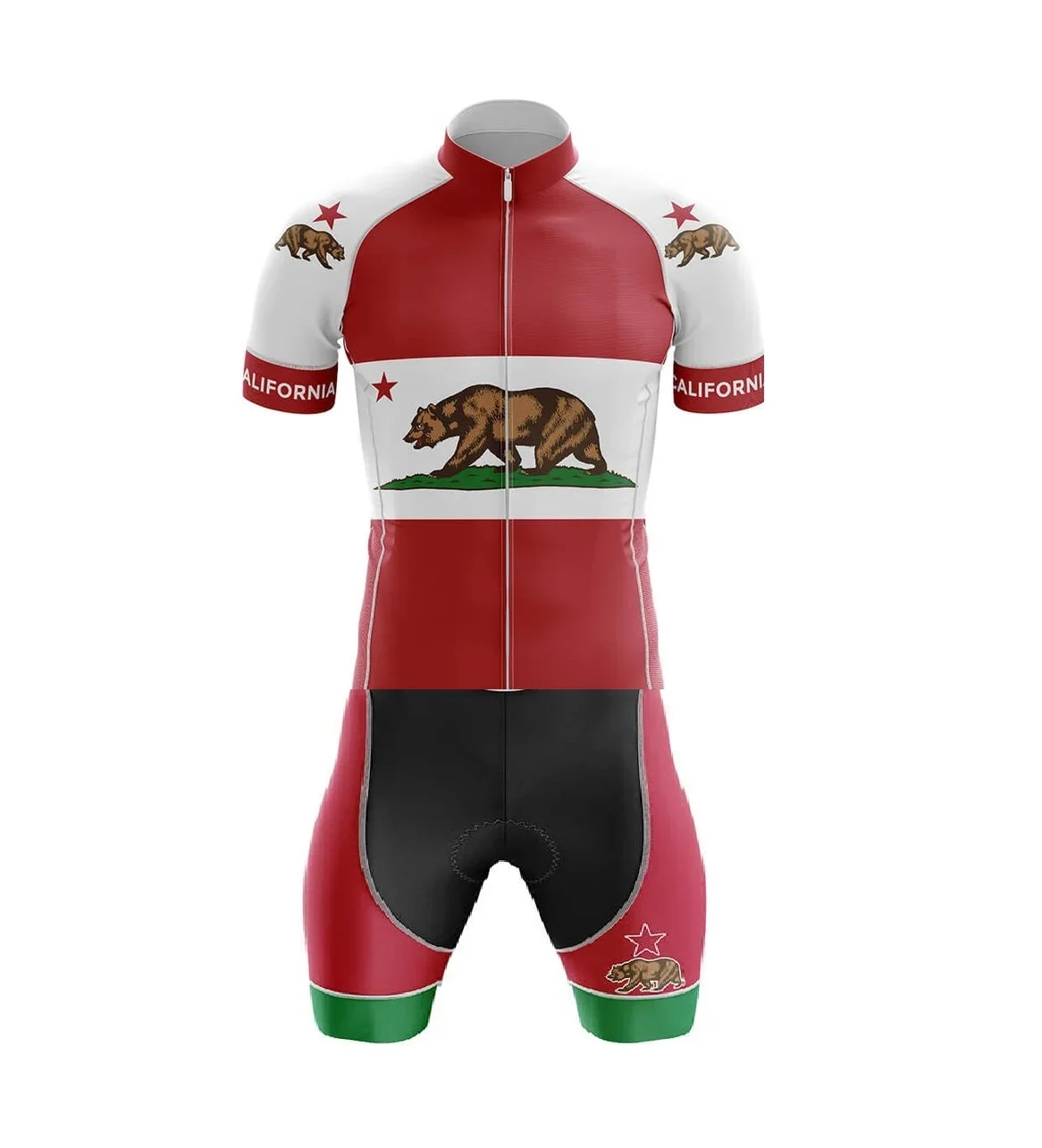 LASER CUT MEN'S CYCLING WEAR CYCLING JERSEY BODY SUIT SKINSUIT WITH POWER BAND California NATIONAL TEAM SIZE: XS-4XL