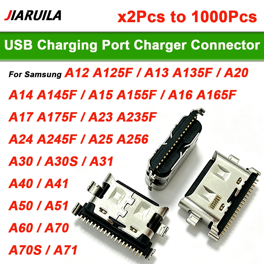 2pcs to 1000Pcs For Samsung A12 A13 A14 A15 A16 A17 A23 A24 A25 A20 A30 A31 A51 A71 A70 A50 USB Charging Port Charger Connector