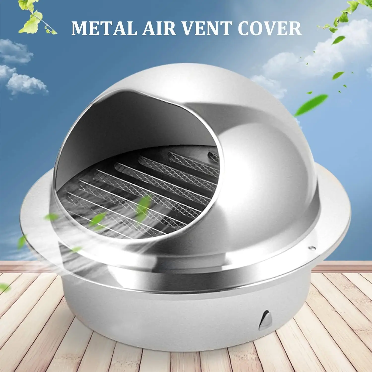 Grille de sortie d'air murale extérieure en acier inoxydable, chauffage rond, refroidissement, évent de plafond, conduit de ventilation accessible, 80mm, 100mm, 120mm