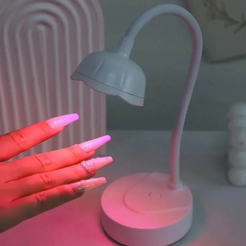 Lámpara LED de secado de uñas portátil, luz de Gel de inducción recargable, USB plegable, herramientas de manicura de secado de esmalte, 12W