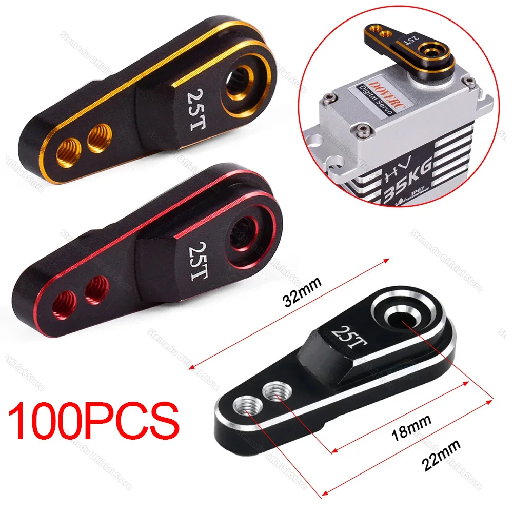 

100PCS/LOT Metal 25T M3 Metal Servo Arm Steering Horn for Traxxas TRX4 Axial SCX10 1/8 1/10 RC Crawler Truck Upgrade Replace Arm