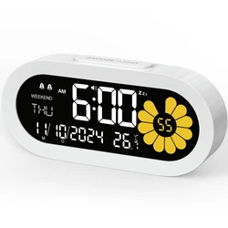 2025 New Multifunctional LCD Digital Alarm Clock - Large Display with Snooze for Adult & Kids, Sunflower Design Desk Clock