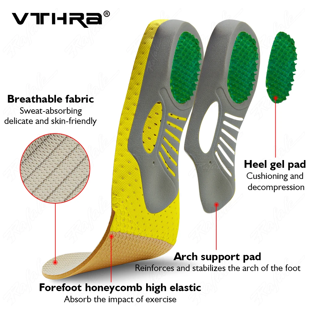 EVA Orthopedic Insoles for feet Sports Cushion Shock Absorption Arch Support Running Man Women's Shoe insole for Feet Care