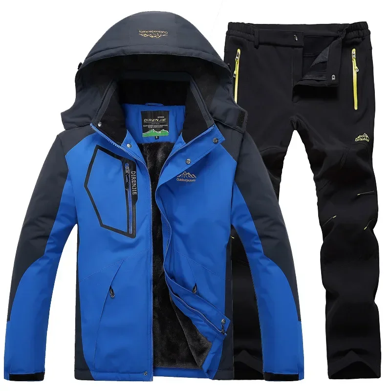 Ski Suit for Men Windproof Waterproof Warmth Ski Jacket + Pants Snow Clothes Winter Skiing Snowboarding Jackets Men Ski Sets