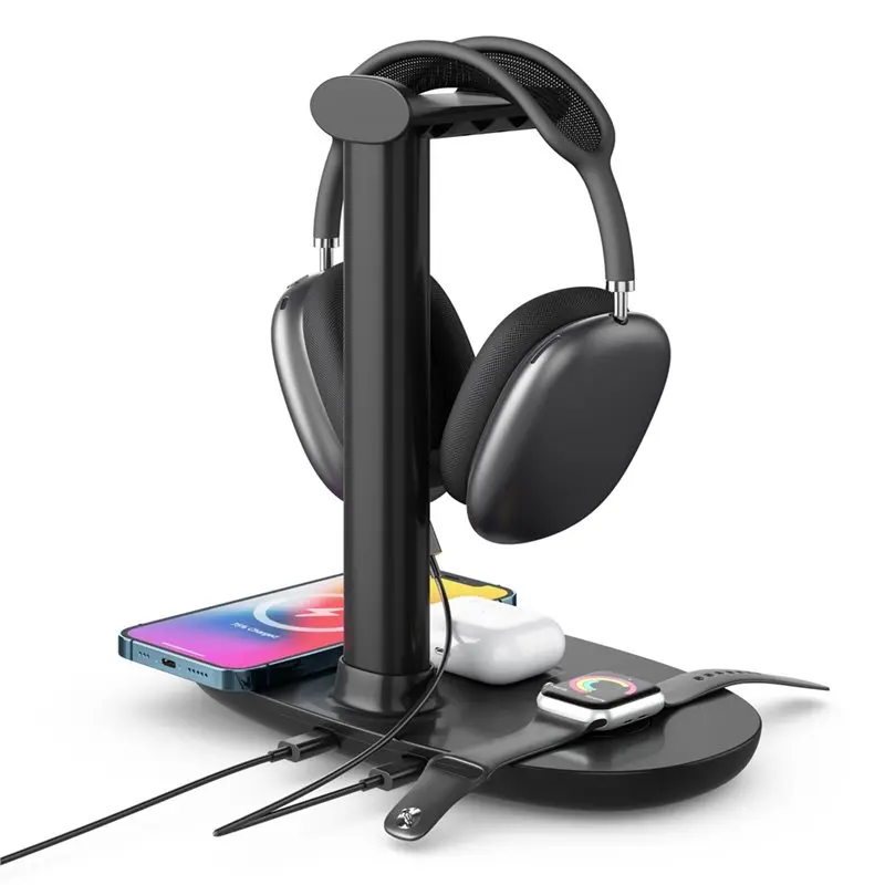 

Gaming Headphone Holder Stand 4 In 1 Wireless Detachable Desk Multi Purpose Headset Support