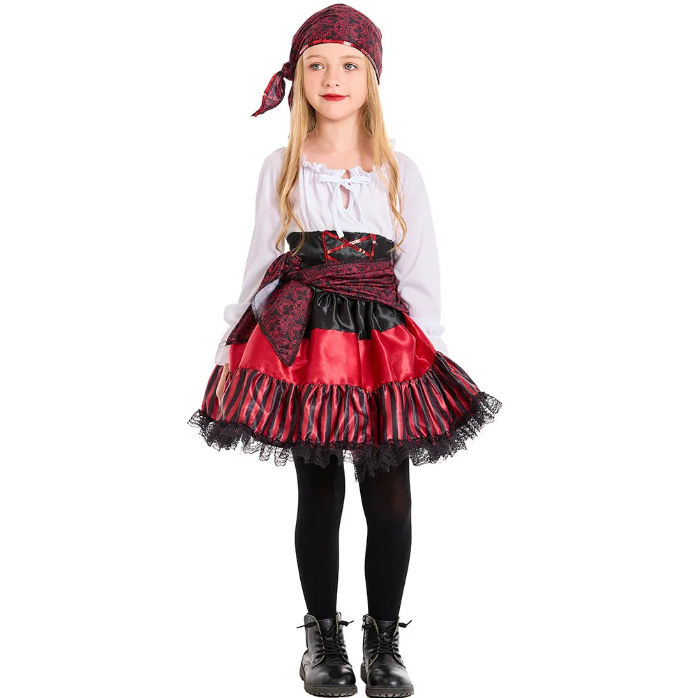 Umorden Swashbuckler Pirates Girls Costumes Dress for Kids Child Tween & Teens 4-12Y