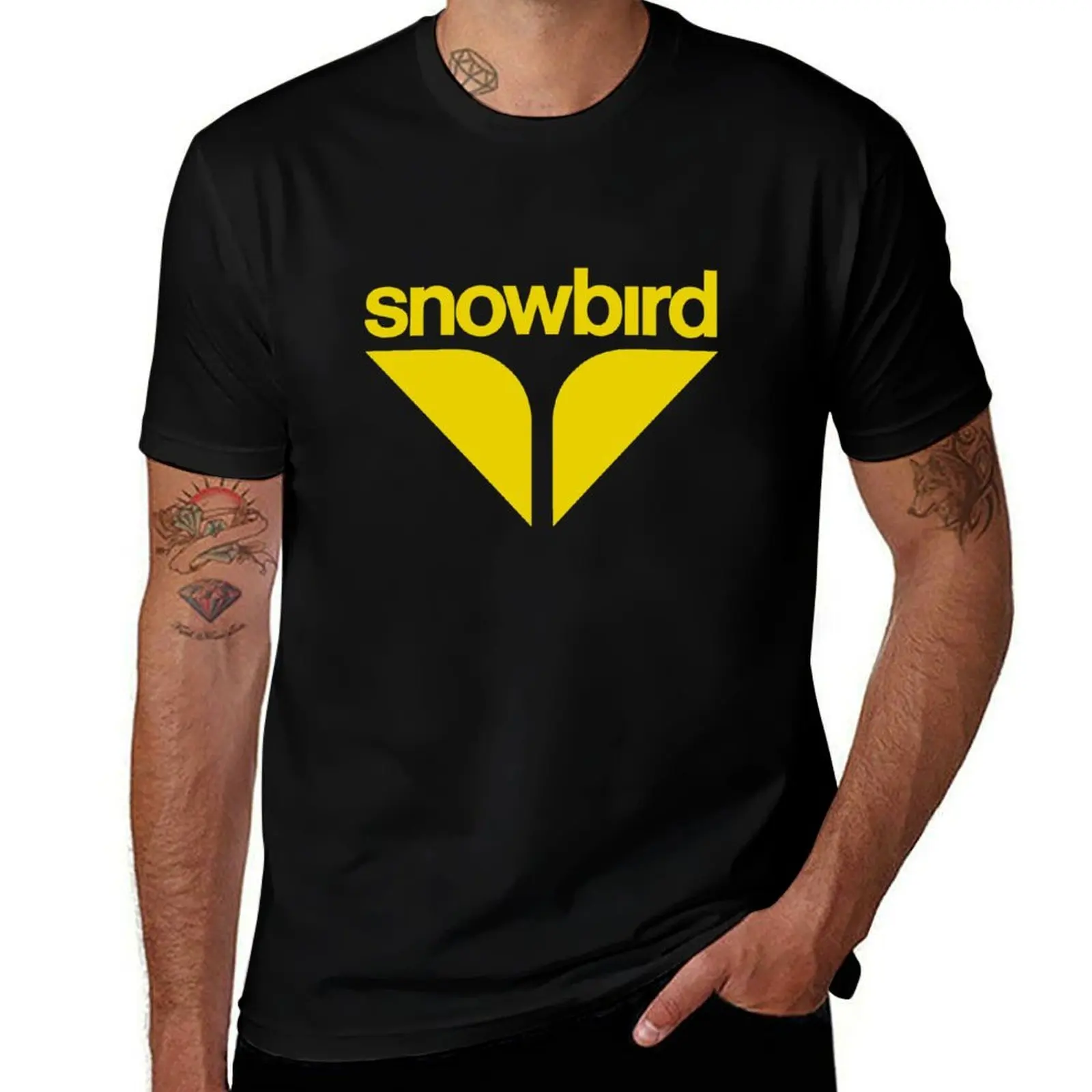 Snowbird V1 T-Shirt Basic Plain Short Sleeve Crew Neck Tee T-Shirt