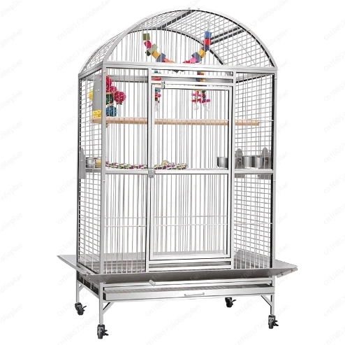 Stainless Steel Parrot Cage Medium Large Bird Cottage Extra Large Space Parrot Breeding Cage with Wheels 51*61*152cm
