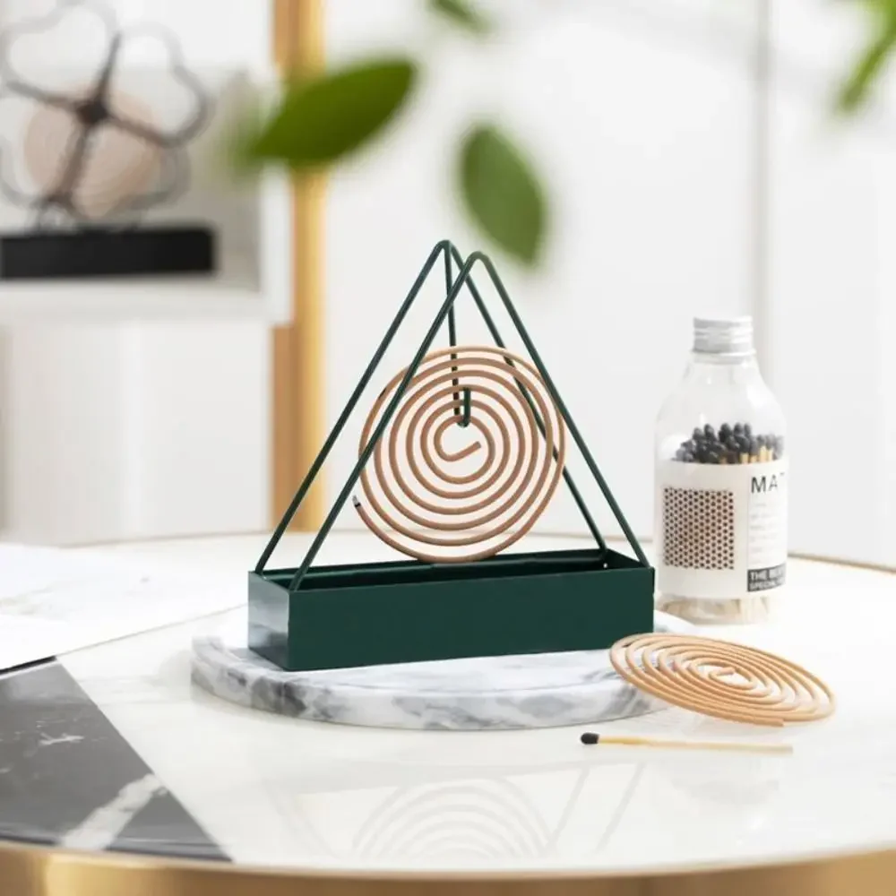 Portable Vertical Triangle Coil Tray Rustproof Triangular Shape Iron Mosquito Coil Holder Durable Mosquito Incense Rack Bedroom