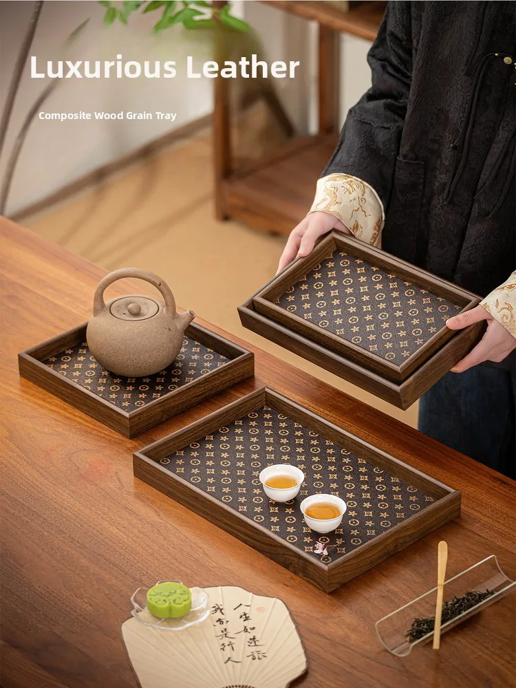 

Ретро-поднос в китайском стиле из натурального дерева, прямоугольный, для чайного набора, украшений, фруктов и хранения чашек, длинный прямоугольный поднос из оригинального дерева
