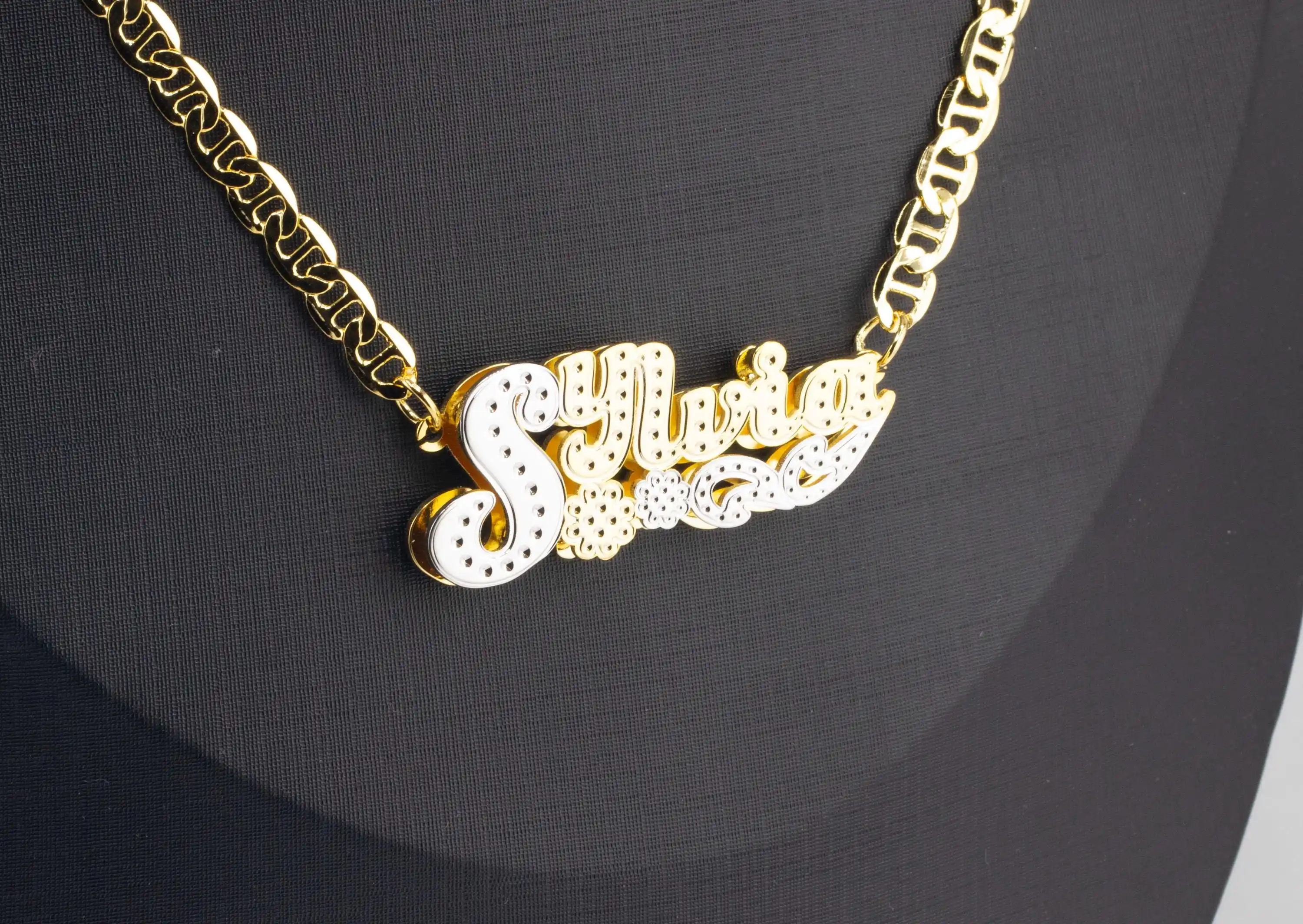 Custom Double Color Name Necklace Necklace for Wife Necklace for Girlfriend Necklace for Mother Double Plated By Gold