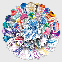 50pc Jellyfish series Cartoon Cute Graffiti Stickers Suitcase Laptop Guitar Skateboard Personalized Decoration Stickers