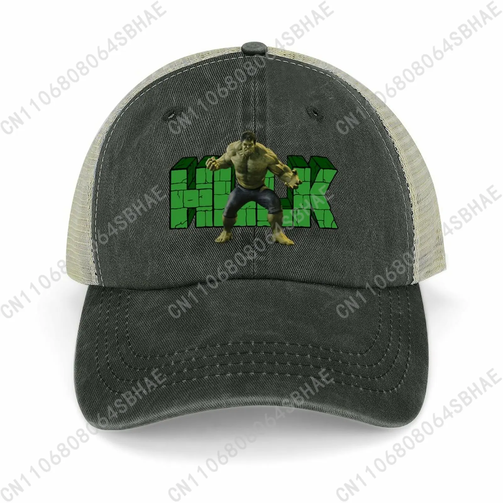 Marvel The Incredible Hulk Mesh Cowboy Hat Hollow Ventilated Summer Cap Men Women Sun Hat Adjustable Strap Custom Cosplay