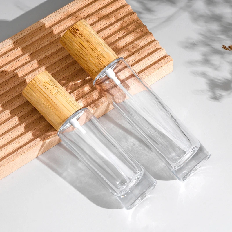 30/50/100 مللي غطاء من الخيزران رذاذ فارغ إعادة الملء زجاجة الحاويات ماكياج المياه البخاخة زجاجة حاوية فارغة زجاجة السفر