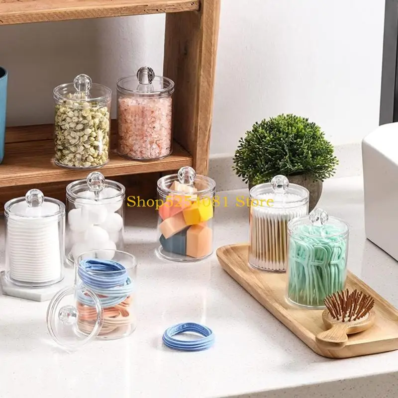 Портативные прозрачные туалетные баночки AXYC с защелкивающимися крышками для хранения хлопчатобумажной нити