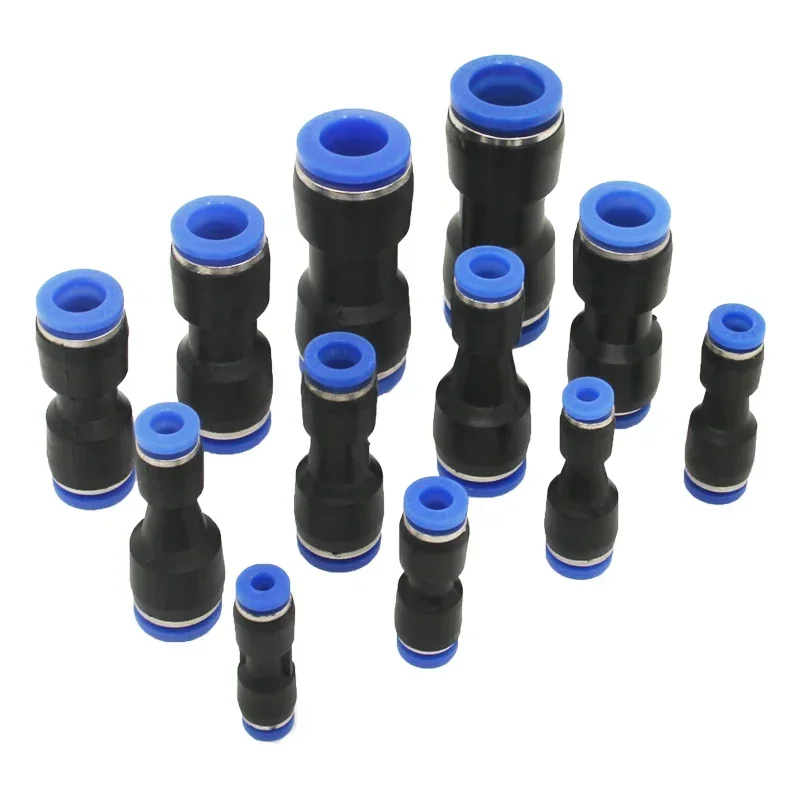 Pneumatic Fitting Tube Connector Fittings Air Quick Water Pipe Push In Hose Quick Couping 4mm 6mm 8mm 10mm 12mm PU PG