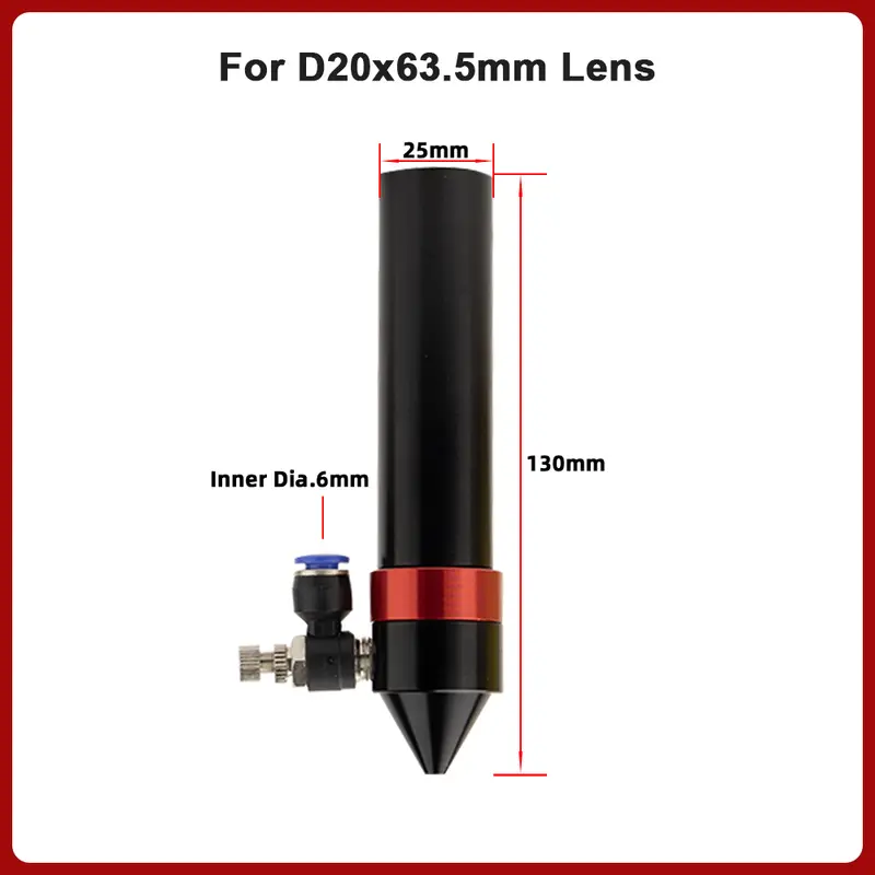 CO2 Laser Head Lens Tube Nozzle Outer Diameter 25mm Air Nozzle Dia.20 FL 38.1/50.8/63.5/101.6mm for CO2 Laser Engraving Machine - Image 14