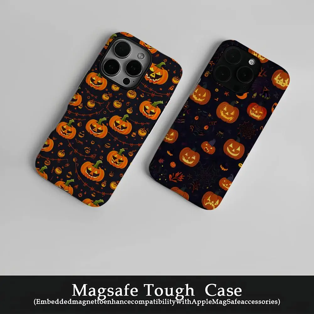 

Pumpkin Halloween Phone Case Film Korean INS for iPhone 16 15 14 13 12 11 Pro Max Plus Luxury Magnetic Double-layer Cover