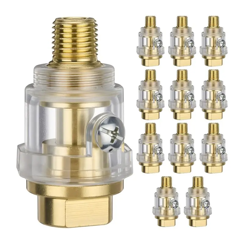 [NEW!A08R】 12 Pack Inline Oiler For Air Tools Automatic Lubricator For Pneumatic Tools For Pneumatic Equipment Lubrication