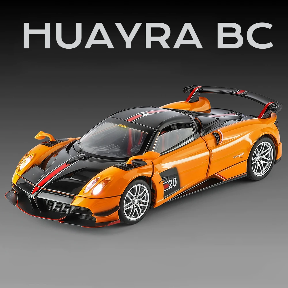 1:32 후아이라 BC R 자동차 모형 장난감 충격 흡수 풀백 메탈 다이캐스트 차량 합금 슈퍼카 모델 소리와 빛이 나는 소년용 선물