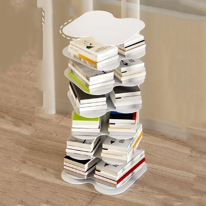 Spiral Book Shelf Multi-layer Storage Shelf Iron Shelving for Books Save Space Furniture Organizer Room Invisible Corner Design