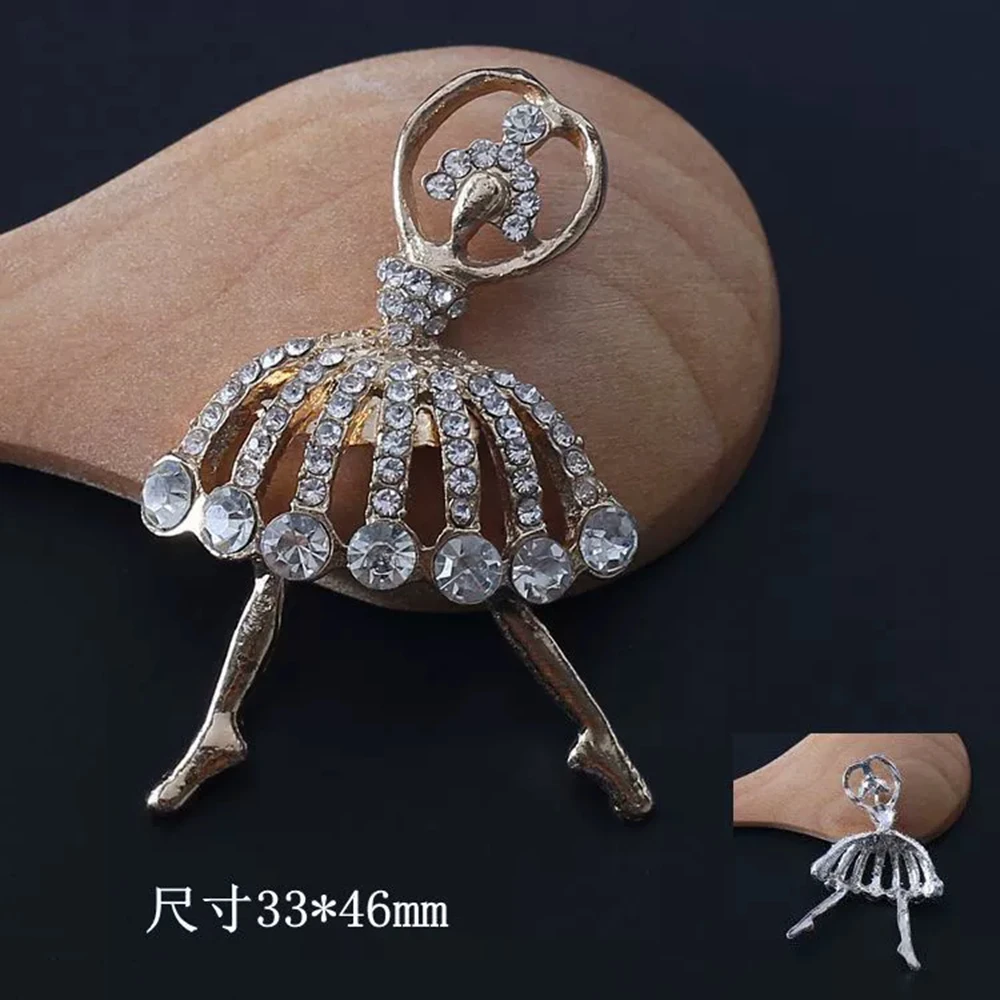 Classic retro full diamond ballet dancer brooch