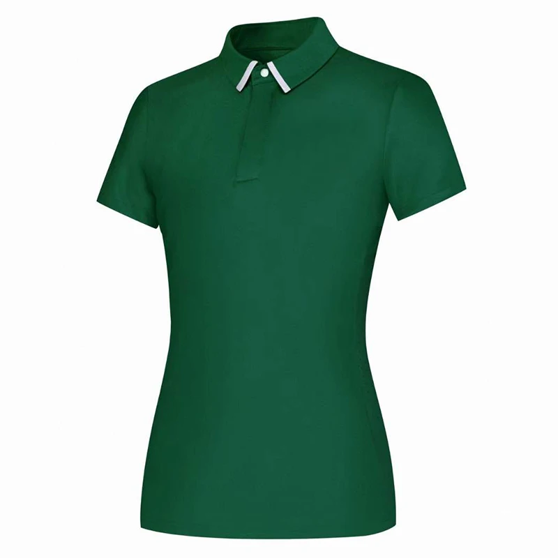 

Summer New Women's Golf Sports Shirt Solid Color Short sleeved T-shirt Outdoor Casual Quick Drying Lady Slim Fit Polo Shirt Top