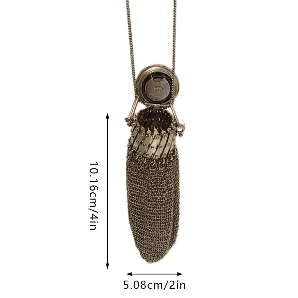 1920er Jahre englische handgemachte Münz geldbörse Kette Nagel Vintage Schrumpf münze Geldbörse Double Mesh Tasche Edelstahl Münz sammel tasche