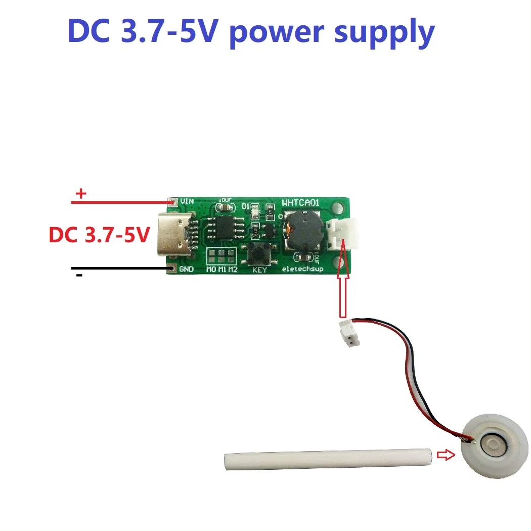 DC 3.7-5V Lithium Battery Type-C USB Mini Humidifier DIY Kits Mist Maker Driver Circuit Board Fogger Atomization Film